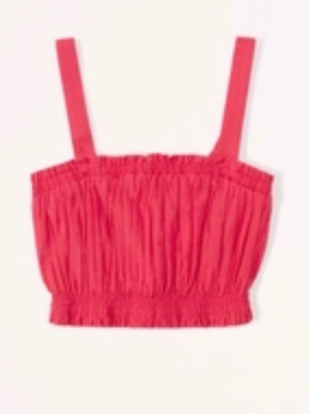 Abercrombie & Fitch ruched linen blend crop tank top gathered